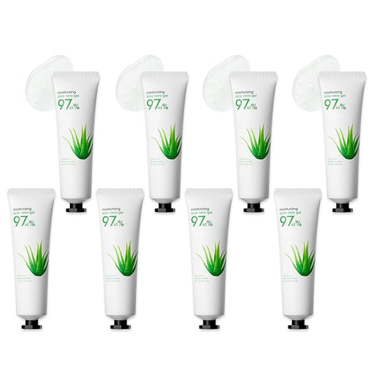 Fusang 8Pcs Organic Aloe Vera Gel for After Sun Skin Care,Natural Moisturizing Aloe Vera Gel for Face & Body,Easy to Portable Face Moisturizer,Travel Size Pure Vera Aloe Gel for all Skin Types F