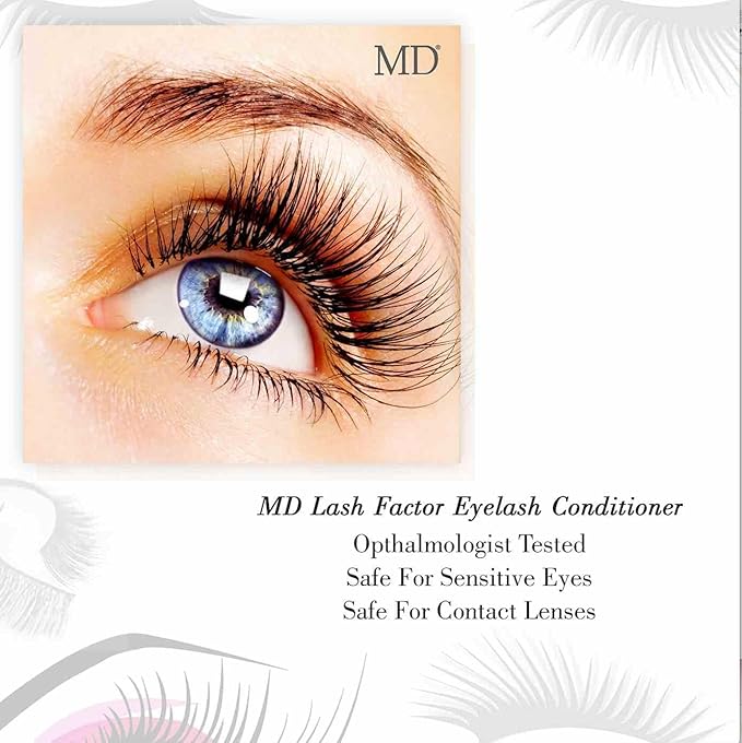 MD Lash Factor Eyelash Conditioner Advanced Lash Enhancing Serum for Longer Thicker Fuller Looking Lashes Cruelty-Free for Sensitive Eyes 0.05 fl oz Trial Size