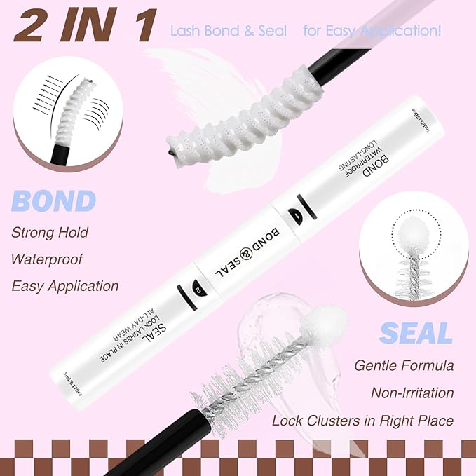 Brown Lash Clusters Kit Velure Lash Extensions Kit Natural Eyelash Clusters Short Lash Cluster 8-14mm Lash Clusters Natural with Invisible Band Individual Lash(Velure-Light Brown)