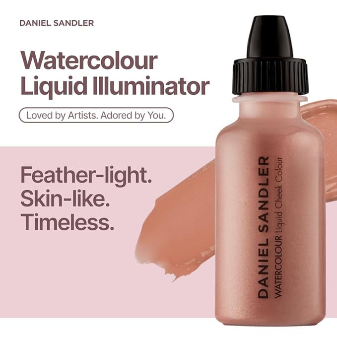 Daniel Sandler WATERCOLOUR LIQUID ILLUMINATOR 'ELEGANCE' 15ml – Liquid Shimmer Makeup, Highlighter – Oil-Free, Lightweight, Buildable & Long-Lasting for Cheeks, Lips