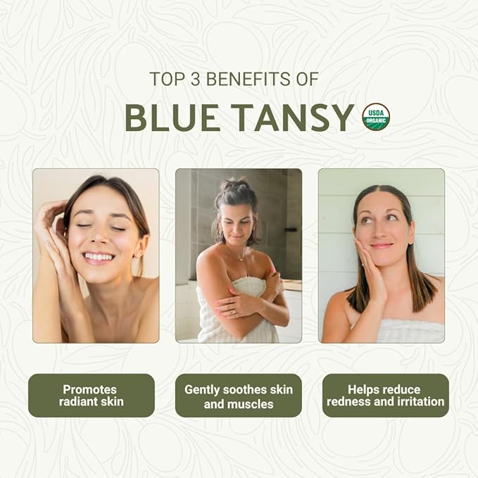 Organic Blue Tansy Essential Oil Direct from Malagassi Essential Oils - Ideal in Face Oil - Organic Blue Tansy for Candle Making and Soap Making (5 mL)