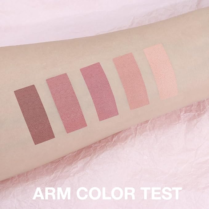 Mini 5-Color All Matte Rose Nude & Mauve Eyeshadow Palette, High Pigment Blendable Long-Lasting Neutral Pink Brown Eye Shadow Kit for Daily Natural Makeup, Office Looks & Mature Eyes 4