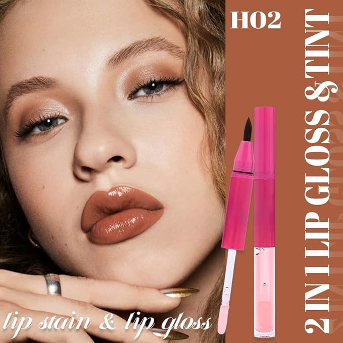 evpct ‌Nude Matte Liquid Lipstick Marker Pen Lip Liner Set with Lip Oil, 2in1 Lipgloss Lipstick Long Lasting Waterproof for Women, High Pigmented Longwear Lips Stain 24hr Original Smudge Proof labial
