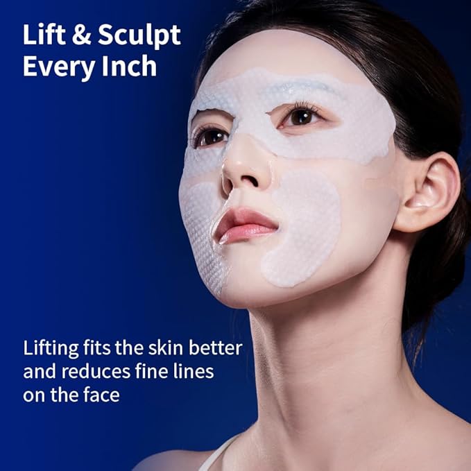 PROF.LING Full-Spectrum Hyaluronic Acid Face Mask – Deep Hydration & Anti-Wrinkle Lifting Sheet Mask, Plumping & Firming Treatment for Fine Lines, Elasticity Boosting Hydrating Facial Mask-5ea