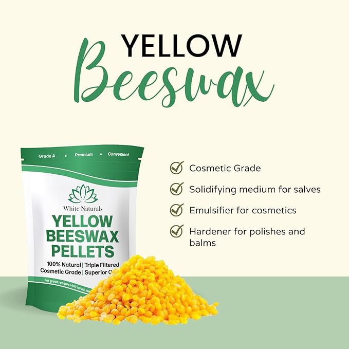 Yellow Beeswax Pellets 5lb, 100% Pure, Naturals