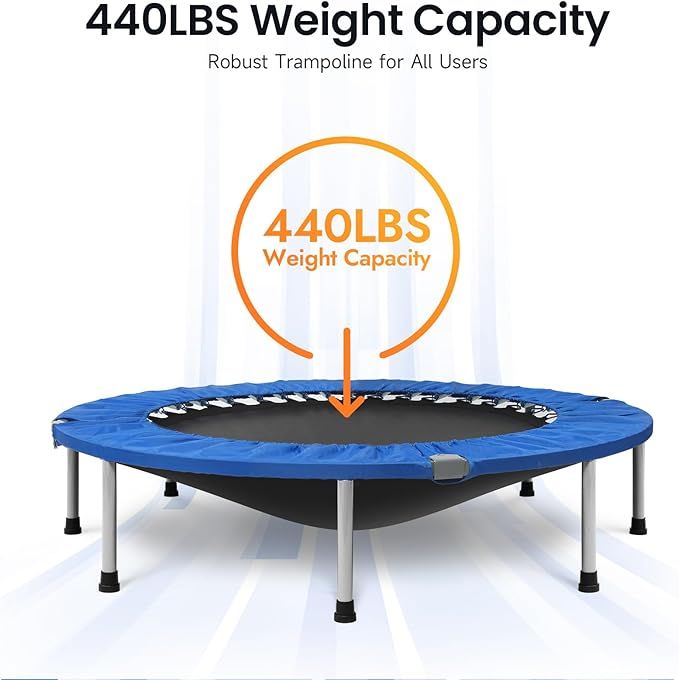 BCAN 40/48" Foldable Mini Trampoline Max Load 330lbs/440lbs