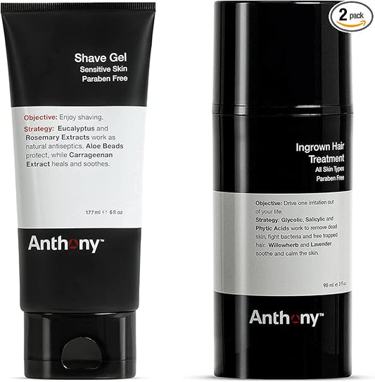Anthony Ingrown Hair Treatment and Shave Gel - 3 oz and 6 oz