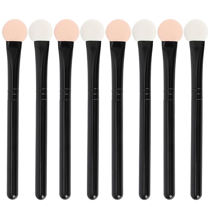 Uorpoto Eyeshadow Applicators Double Sided Sponge Makeup Brushes Reusable 8Pcs Round Foam Eye Shadow Applicator Sticks Brush Set Washable