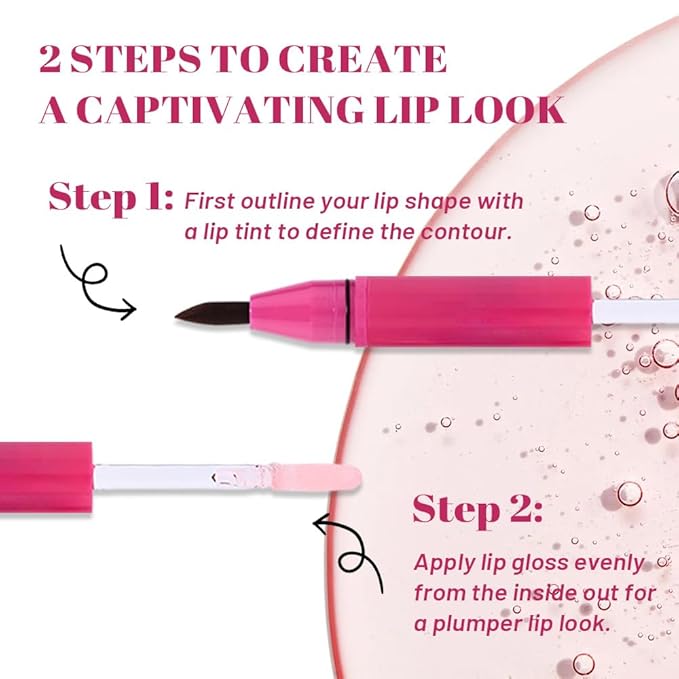 evpct ‌Nude Matte Liquid Lipstick Marker Pen Lip Liner Set with Lip Oil, 2in1 Lipgloss Lipstick Long Lasting Waterproof for Women, High Pigmented Longwear Lips Stain 24hr Original Smudge Proof labial
