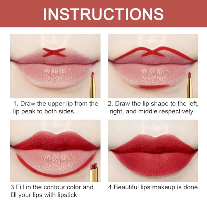 evpct 3Pcs Dark Ruby Wine Red Lip Liner and Lipstick Set Kit for Women Matte Matt 24 Hour Lipstick and with Lip Liner Pencil Set Waterproof Long Lasting 24 labial labiales mate 24 horas originales