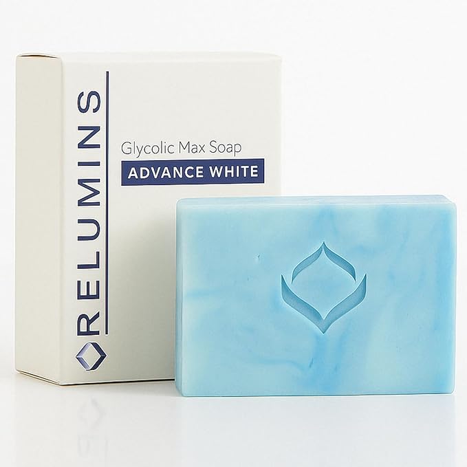 Relumins Glycolic Acid Soap Bar with Aloe and Salicylic Acid – Gentle AHA Mild Peel for Smoother, Soothing Skin - 135g x 1 Bar with Net