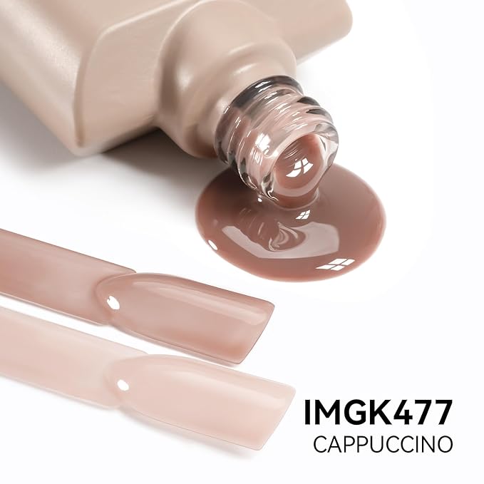 MAYCHAO 15ML Jelly Cappuccino Gel Nail Polish 1Pc Transparent Gel Polish Soak Off UV LED Translucent Nail Polish Nail Art Starter Manicure Salon DIY at Home, 0.5 OZ