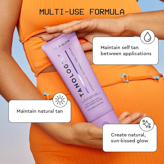 Tanologist Hydrating Gradual Tan Lotion - Medium/Dark - Hydrating Self Tanning Lotion with Hyaluronic Acid & Squalane - Sun Kissed, Natural Looking Self Tan - 8.45 fl oz