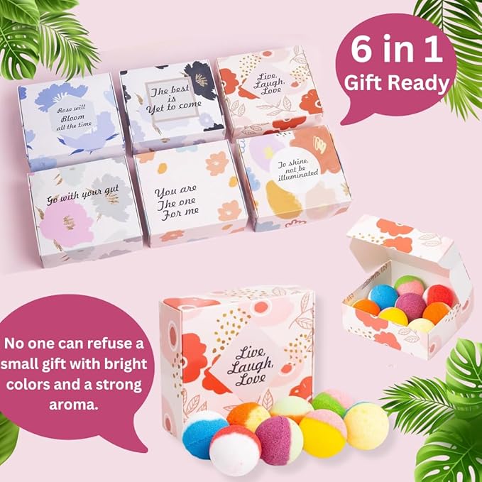 48 Natural & Organic Bath Bombs for Women and Kids, Rich in Essential Oils, Relaxation and Stress Relief, BathBombs Gift Set for Mothers Day, Christmas, Valentines Day & Birthday