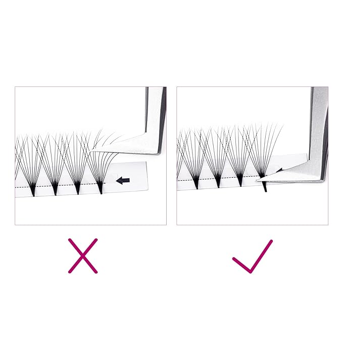 Volume Lash Extensions 10D 0.07 C Curl 18mm Premade Fans Eyelash Extensions Pointed Base Middle Stem Lashes (10D-0.07-C, 18mm)