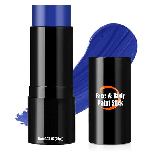 Blue Face Paint Stick, Portable Eye Black Stick for Sports, Full-coverage Cream Face Paint for Halloween SFX Makeup Cosplay Joker Costume Parties, Cream Grease Sticks