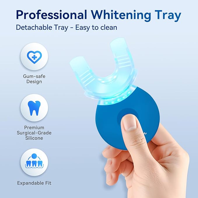 Teeth Whitening Kit, LED Accelerator Light, 35% Carbamide Peroxide Whitening Gel (3 Pcs), Dental-Grade Whitening at Home