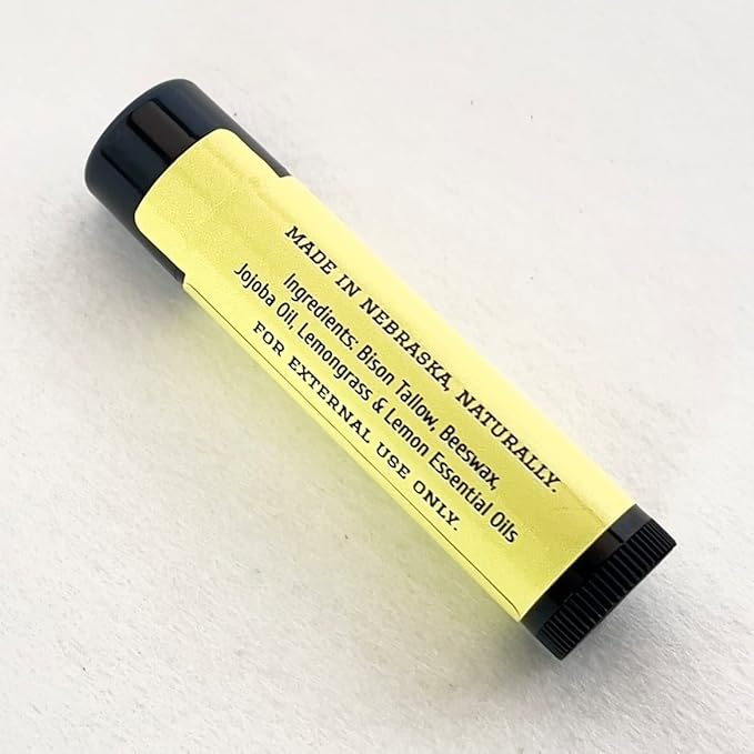 Pure Bison Tallow Lip Balm, Citrus Forming