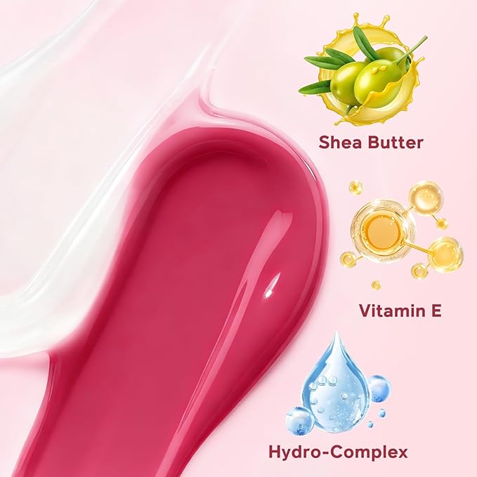 Color Nymph Tinted Lip Gloss Duo, Nourishing Lip Balm Set with Shea Butter & Vitamin E, Non-Sticky Intense Hydrating Lipgloss for Dry Lips, Sheer Tint | Vegan & Cruelty-free, #01 Strawberry & Vanilla