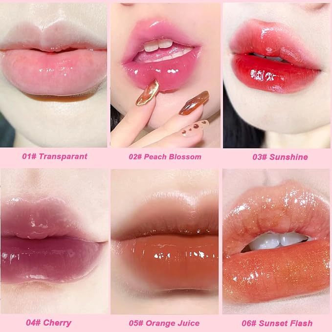 6 Colors Lip Oil, Hydrating Tinted Plumping Lip Hydrating