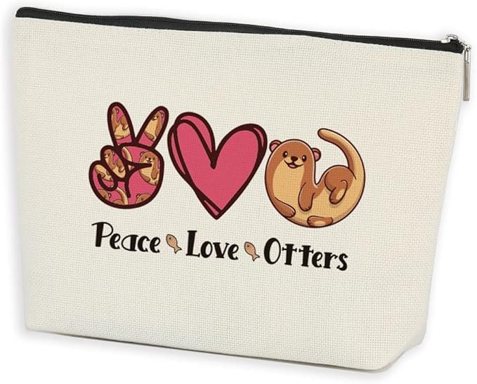 Otter Gifts Stuff Makeup Bag Otter Animal Lovers Gifts for Women, Graduation Friendship Birthday Gift for Girls Friends Daughter Sister Cosmetic Bag Zipper Pouch