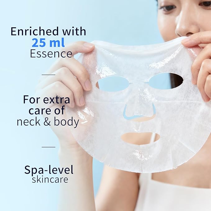 RAZUYEN Brightening Hydrating Face Mask (10 PCS), Glowing & Moisturizing Sheet Mask with Niacinamide, Rosa Water and Arbutin, Rose Face Mask For All skin types, Added Fragrance Free