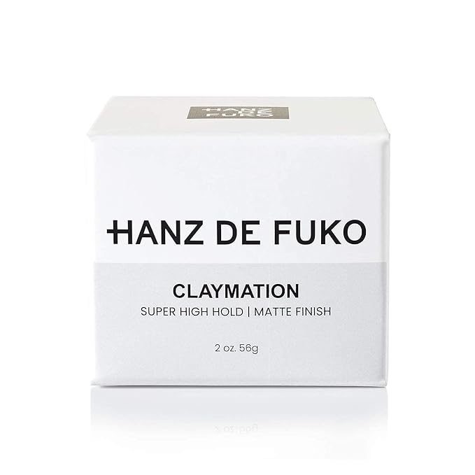Hanz de Fuko Claymation – Premium Men’s Hair Styling Clay for a Super High Hold, Matte Finish – Clay & Wax Hybrid, Ideal Texture Product for Straight, Wavy and Thick Hair Types – 2 oz, Travel Size