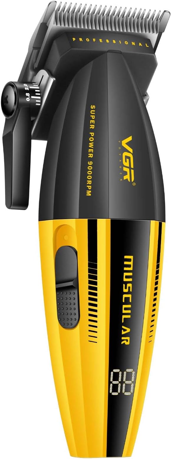 VGR 285 Fresh Fade Hair Clippers for Men, 9000RPM Professional Barber Clippers for Hair Cutting, Cordless Small Hair Trimmer Lightweight Versatile Barber Kit with 6 Magnetic Guide Combs, LED Display