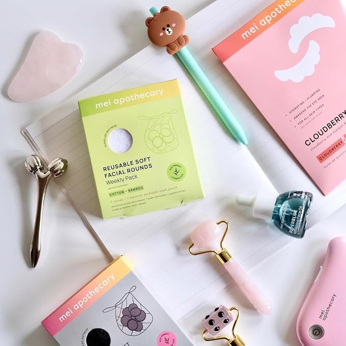 Mei Apothecary Mini Rose Quartz Gua Sha Facial Massage Beauty Tool