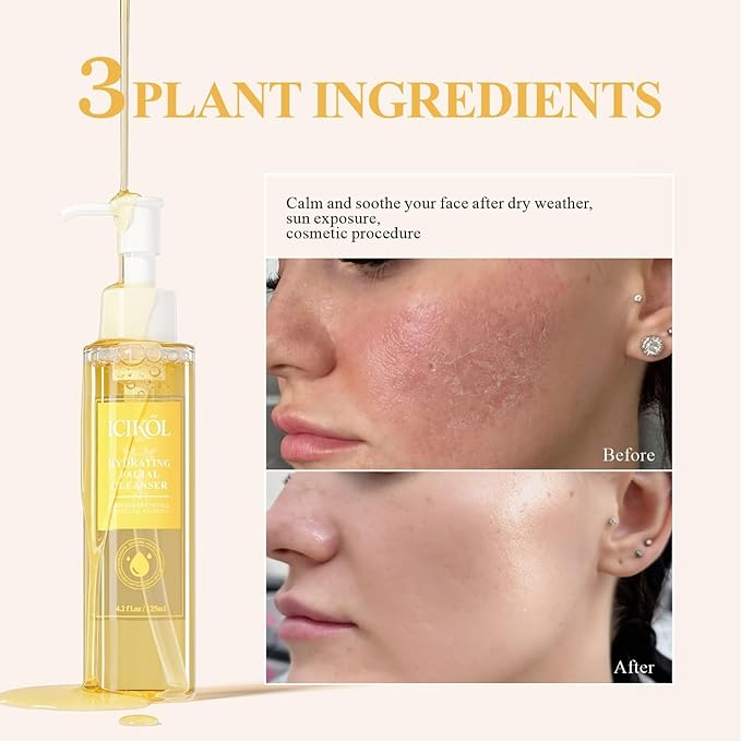 Hydrating Face Wash, Light Makeup Remover Facial Cleanser with Ginseng Centella for Dry and Sensitive Skin, Gentle Daily Foaming Cleansing Gel for Women Men, Alcohol Fragrance Free, 125ml