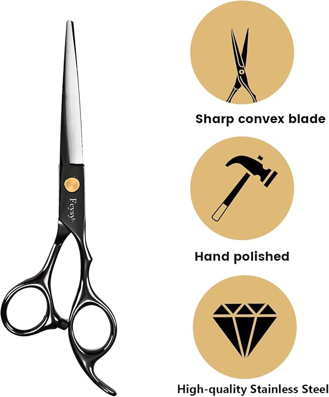 Hair Cutting Scissors Barber Shears Kit, Fcysy Capas De Barbero Profesional Hair Thinning Scissors for Haircutting, Haircut Scissors Blending Shears Eyebrow Hair Trimming Scissors Set for Men Women