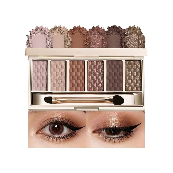 Rosy Nude Warm Eyeshadow Palette, 6 Matte & Shimmer Eye shadow — Dusty Rose, Beige Nude, Terracotta Brown, Rosy Copper & Antique Gold, High Pigment Long-Lasting Eye Makeup for Daily & Glam Looks 4