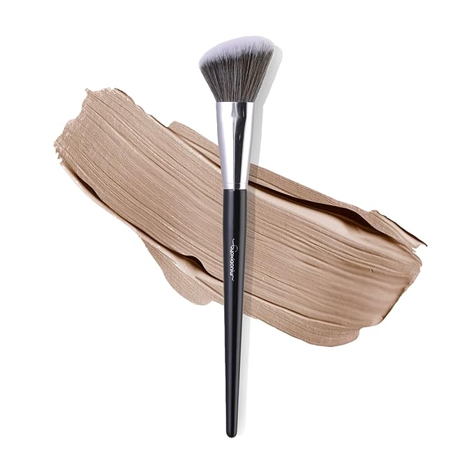 GUOXIAONIU Angled Blush Brush, Bronzer Brush, Contour Brushes For Makeup, Foundation Brush, Angled Makeup Brush, Soft Dense Bristles Vegan & Cruelty-Free, Ideal For Liquid Cream And Powder Cosmetics
