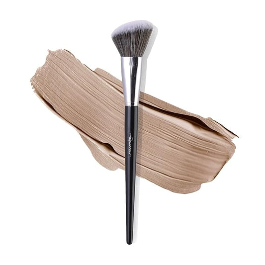 GUOXIAONIU Angled Blush Brush, Bronzer Brush, Contour Brushes For Makeup, Foundation Brush, Angled Makeup Brush, Soft Dense Bristles Vegan & Cruelty-Free, Ideal For Liquid Cream And Powder Cosmetics