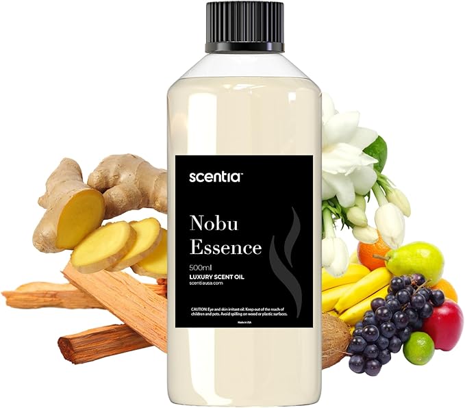 Scentia Oil Inspired by The Nobu Hotel Scent - 500 mL 16.9 fl oz - Essential Oil Blend Jasmine, Lilly, Sandalwood & Fresh Citrus for HVAC Ultrasonic Diffusers - Nobu Essence