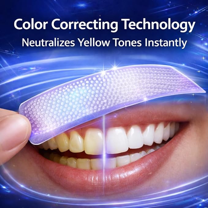 Teeth Whitening Strips, Mint Flavor Inspired, Comfort Fit Adhesive, Fresh Taste, 28 Strips in 14 Sealed Pouches, at Home Smile Brightening Routine