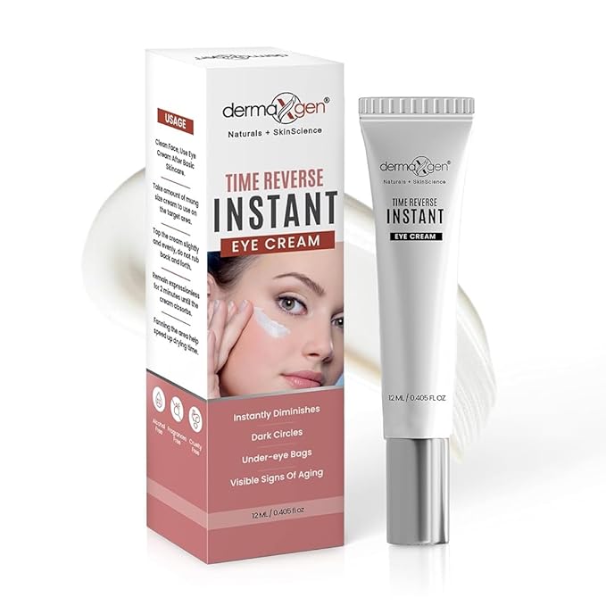 Dermaxgen Instant Eyelift Cream Time Reverse Treatment For Dark Circles, Puffy Eyes, & Wrinkles Anti Aging Serum Reduces Under Eye Bags, Wrinkles, Dark Circles, Fine Lines & Crow's Feet Instantly - 12