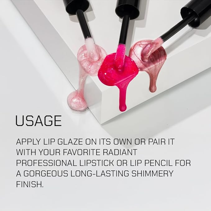 Radiant Professional Lip Glaze (15 Shades) - Ultra-Glossy, Non-Sticky & Long-Lasting Lip Gloss for Women - High Shine Hydration - Vegan & Moisturizing for Soft, Nourished Lips - (07 COCOA SPARKLE)