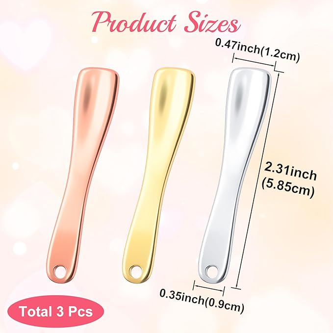 3 Pcs Facial Spatula Sticks Mini Metal Makeup