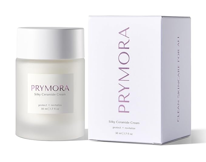 PRYMORA Silky Ceramide Cream | Protect + Revitalize | Restores Skin Barrier & Hydrates, Peptides & Glow-Boosting Nutrients | Fragrance-Free