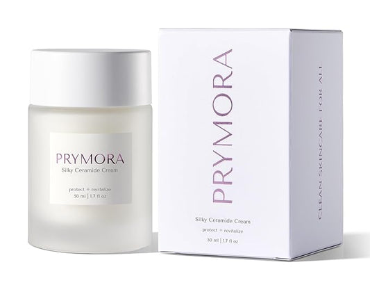 PRYMORA Silky Ceramide Cream | Protect + Revitalize | Restores Skin Barrier & Hydrates, Peptides & Glow-Boosting Nutrients | Fragrance-Free