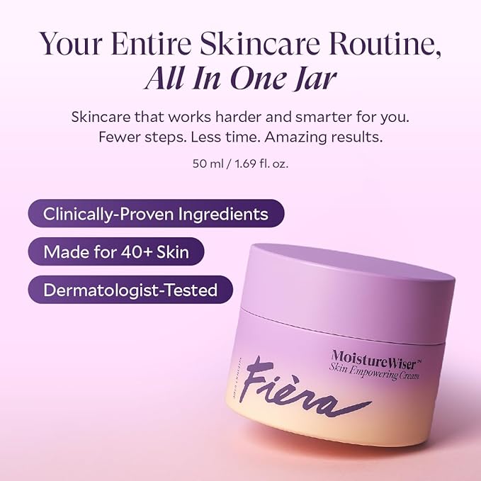 FIÈRA MoistureWiser – Anti-Aging Face Moisturizer for Mature Skin – Hydrating Face Cream with Peptides to Firm & Smooth – Facial Moisturizer, Face Lotion & Skin Care – Day & Night – 1.69 fl oz