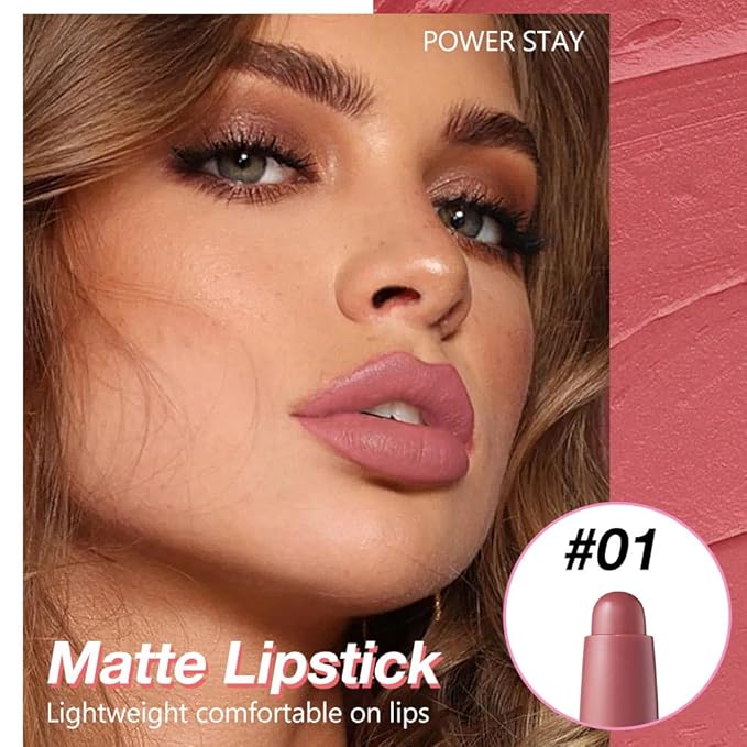 IATMOMOD Nude Brown Matte Lipstick Crayon, Long Lasting Waterproof Velvet Lip Liner Pencil, High Pigment Non-Drying 24H Cruelty-free Lip Makeup