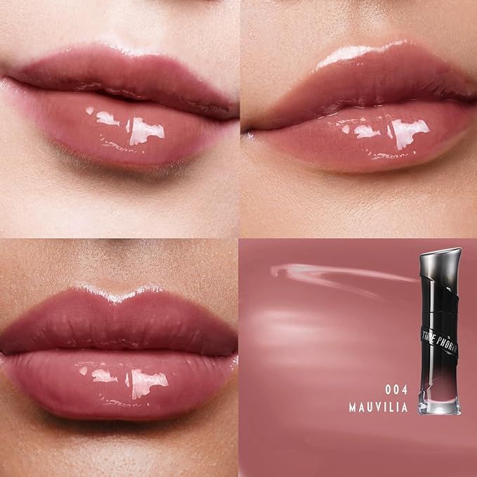 Lunara Frost 3D Lip Gloss, 004 Mauvilia - Mauve, High-Shine Glossy Finish, Juicy Pigment Lip Gloss with 3D Plumping Effect, 24H Hydration with Hyaluronic Acid, Non-Sticky Cushiony Gel