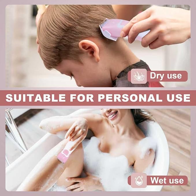 FBO Women's Electric Shaver - IPX7 Waterproof Painless Trimmer - Easy to Clean, Ceramic Blade, Bikini Body Hair Trimmer, Armpit, Leg, arm and Body, Portable Fast Charging Wireless
