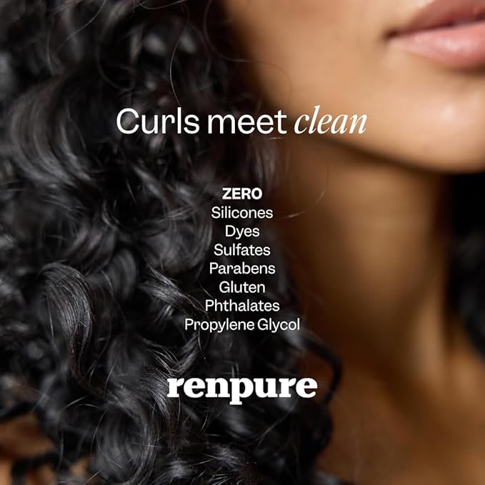 Renpure Castor Oil & Moringa Shampoo and Conditioner Set, Plant-Based*, Curl Enhancing, Moisturized, Manageable & Frizz-Free Curls -Castor & Moringa Seed Oil - Wavy to Curly Hair-24 Fl Oz each, 2 Pack