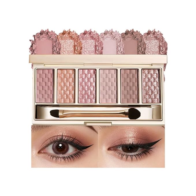 Rose Mauve Neutral Nude Eyeshadow Palette – 6 Matte & Shimmer Eye shadow, Soft Pink & Mauve Tones, Blendable Long-Lasting Eye Shadow Kit for Natural Everyday Makeup, Soft Glam Looks & Mature Eyes 2
