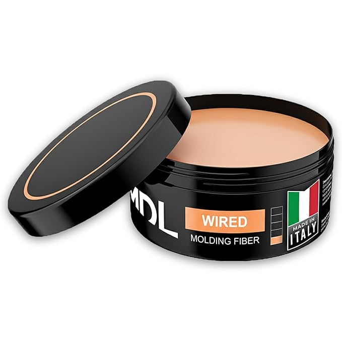 MY DE LUCA WIRED Molding Fiber Hair Wax for Men, Light Hold Pomade with Glossy Shine, Water-Based Hair Styling Product for All Hair Types, Flexible Definition and Smooth Finish, Made in Italy, 100ml