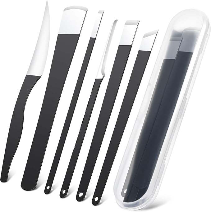 6Pcs Pedicure Knife Set, Professional Foot Knife with A Storage Box, Ingrown Toenail Removal Kit, Foot Care Tools Hard Dry Skin Remover for Hand Feet