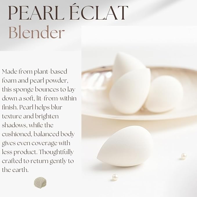 Bumfuzz Pearl Beauty Sponge - Plant-Based, Eco-Friendly, Cruelty-Free, Dye-Free & Latex-Free Blender, Biodegradable & Natural Makeup Sponge, Makeup Blender, Perfect for Liquid & Powder (3 Count)